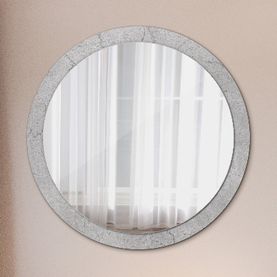 Miroir rond avec décoration Ciment gris