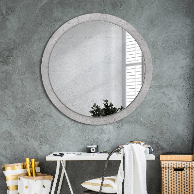 Miroir rond avec décoration Ciment gris