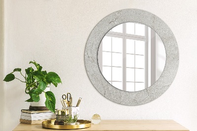 Miroir rond avec décoration Ciment gris