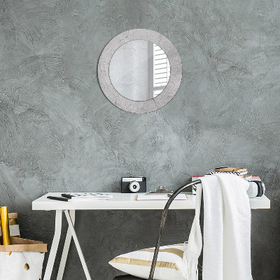 Miroir rond avec décoration Ciment gris