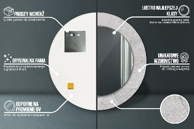 Miroir rond avec décoration Ciment gris