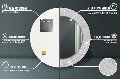 Miroir rond avec décoration Ciment gris