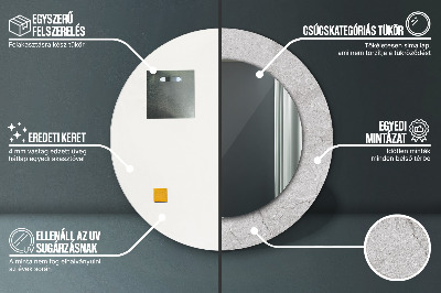 Miroir rond avec décoration Ciment gris