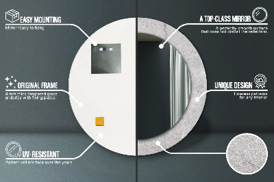 Miroir rond avec décoration Ciment gris