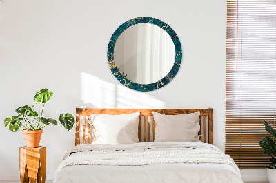 Miroir rond imprimé Marbre malachite vert