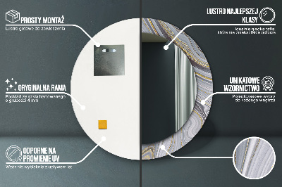 Miroir rond avec décoration Marbre gris