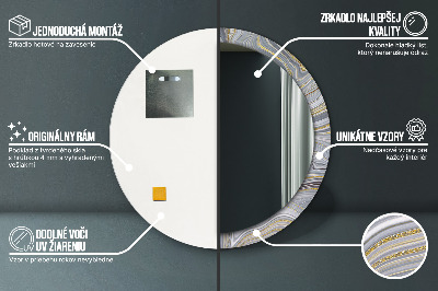 Miroir rond avec décoration Marbre gris