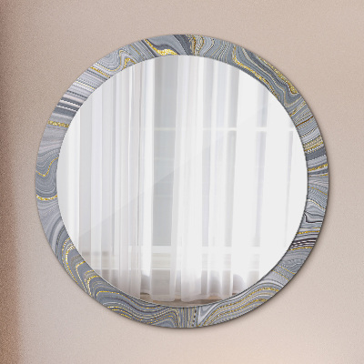 Miroir rond avec décoration Marbre gris