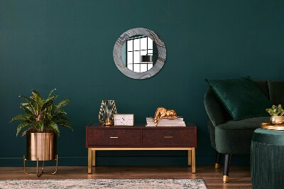 Miroir rond avec décoration Marbre gris