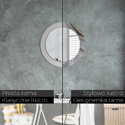 Miroir rond avec décoration Marbre gris