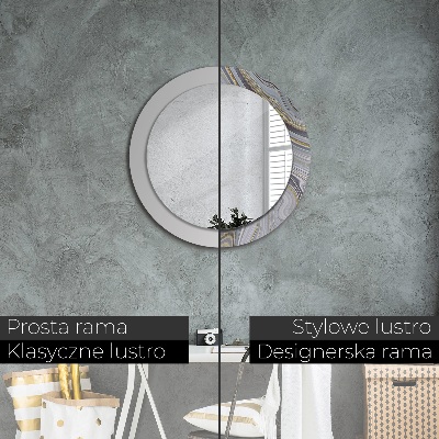 Miroir rond avec décoration Marbre gris