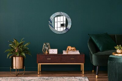 Miroir rond imprimé Marbre bleu