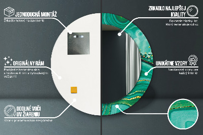 Miroir rond imprimé Marbre jaspe agate