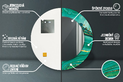 Miroir rond imprimé Marbre jaspe agate