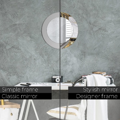 Miroir rond avec décoration Marbre agate et or