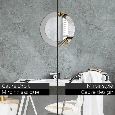 Miroir rond avec décoration Marbre agate et or
