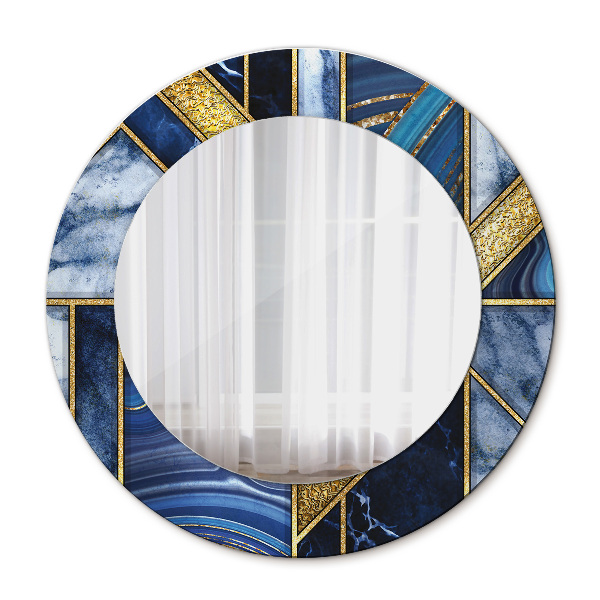 Miroir rond imprimé Marbre moderne