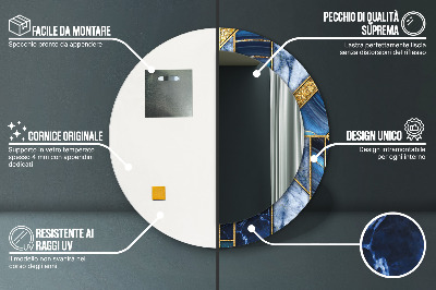 Miroir rond imprimé Marbre moderne
