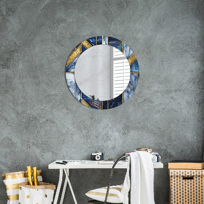 Miroir rond imprimé Marbre moderne