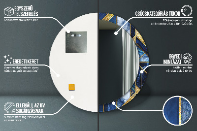 Miroir rond imprimé Marbre moderne