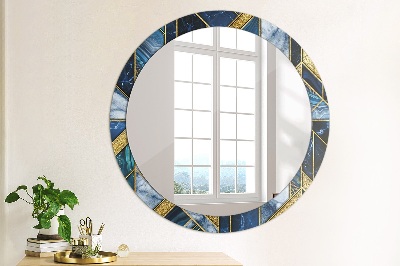 Miroir rond imprimé Marbre moderne