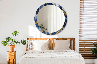 Miroir rond imprimé Marbre moderne