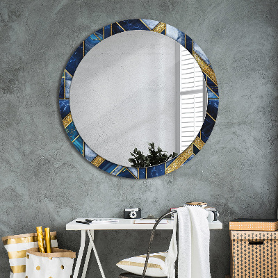 Miroir rond imprimé Marbre moderne