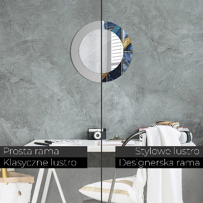Miroir rond imprimé Marbre moderne