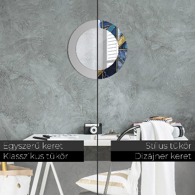 Miroir rond imprimé Marbre moderne