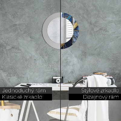 Miroir rond imprimé Marbre moderne