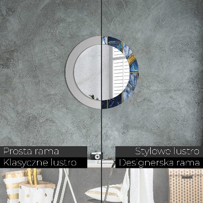 Miroir rond imprimé Marbre moderne