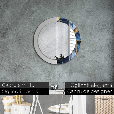 Miroir rond imprimé Marbre moderne