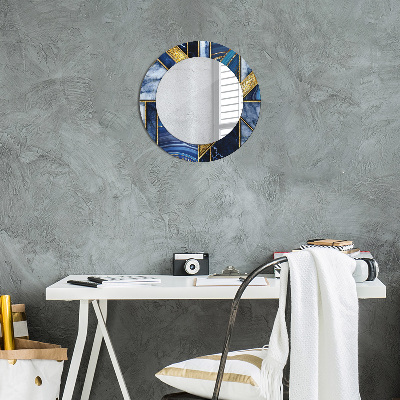 Miroir rond imprimé Marbre moderne