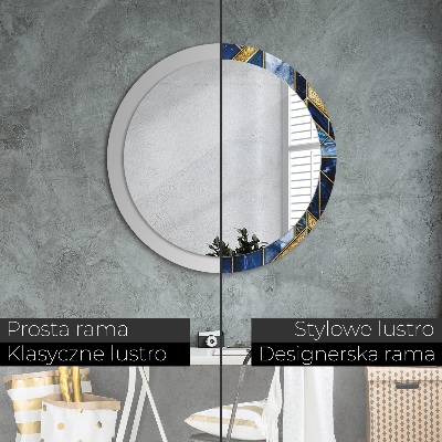 Miroir rond imprimé Marbre moderne