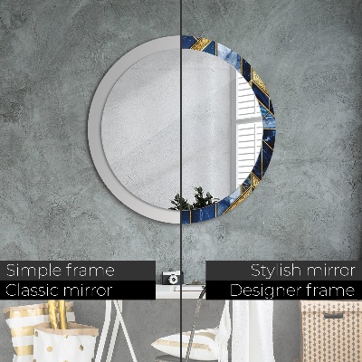 Miroir rond imprimé Marbre moderne