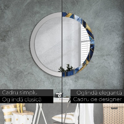 Miroir rond imprimé Marbre moderne