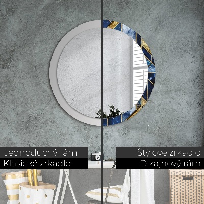 Miroir rond imprimé Marbre moderne