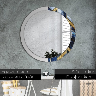 Miroir rond imprimé Marbre moderne
