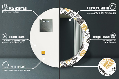 Miroir rond imprimé Coeurs griffonnés