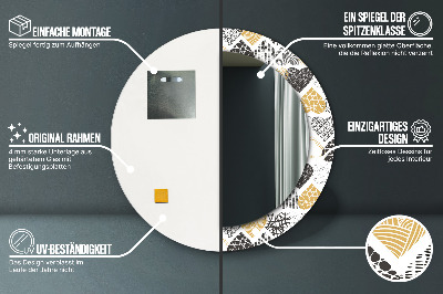 Miroir rond imprimé Coeurs griffonnés