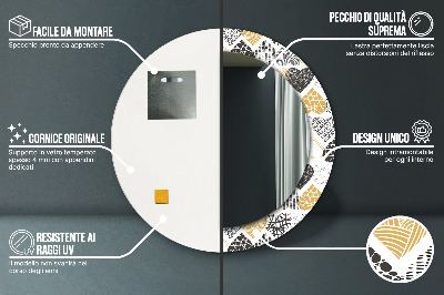 Miroir rond imprimé Coeurs griffonnés