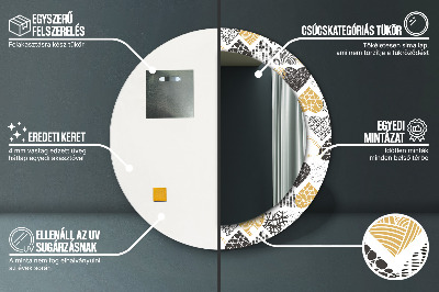 Miroir rond imprimé Coeurs griffonnés