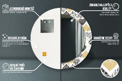 Miroir rond imprimé Coeurs griffonnés