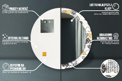 Miroir rond imprimé Coeurs griffonnés