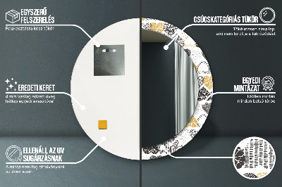 Miroir rond imprimé Coeurs griffonnés