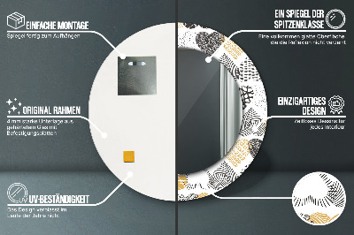 Miroir rond imprimé Coeurs griffonnés
