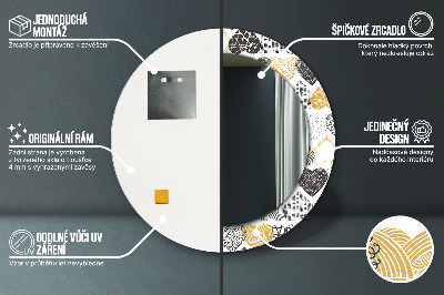 Miroir rond imprimé Coeurs griffonnés