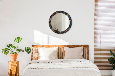 Miroir rond avec décoration Marbre hexagonal