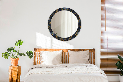 Miroir rond avec décoration Marbre hexagonal