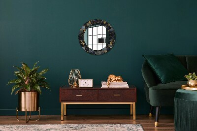 Miroir rond avec décoration Marbre hexagonal